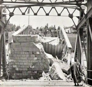 Allenby Bridge after being destroyed