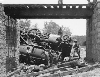 derailed train