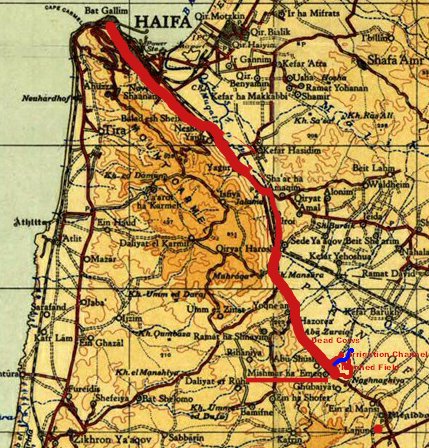 route to Mishmar ha Emek